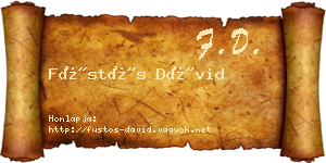 Füstös Dávid névjegykártya